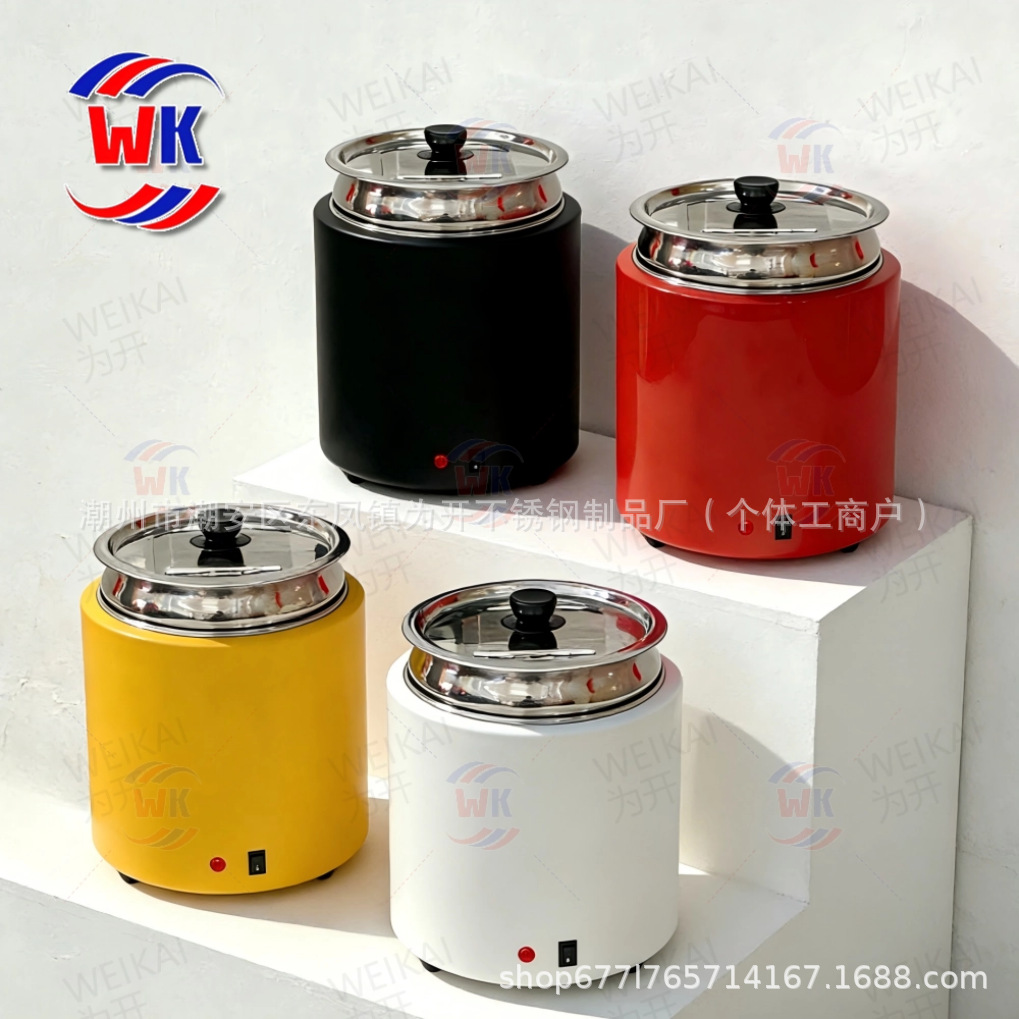 Olla de sopa caliente de acero inoxidable seca 10l comedor escolar cubo de aislamiento térmico del Hotel calefacción eléctrica comercial 304 olla de sopa de grado alimenticio