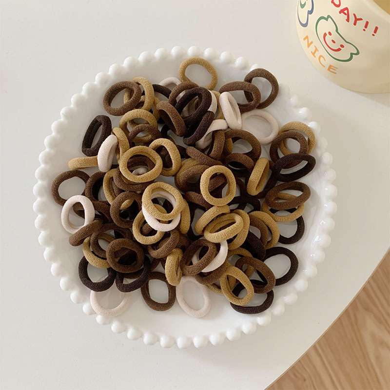 黑色发圈头绳2cm小号拇指圈儿童彩色毛巾圈无接缝皮筋高弹力发