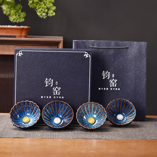 Kiln-transformed Tianmu Jian ware pure silver host tea cup teacup single cup ceramic internet-famous tea bowl tasting cup personal cup