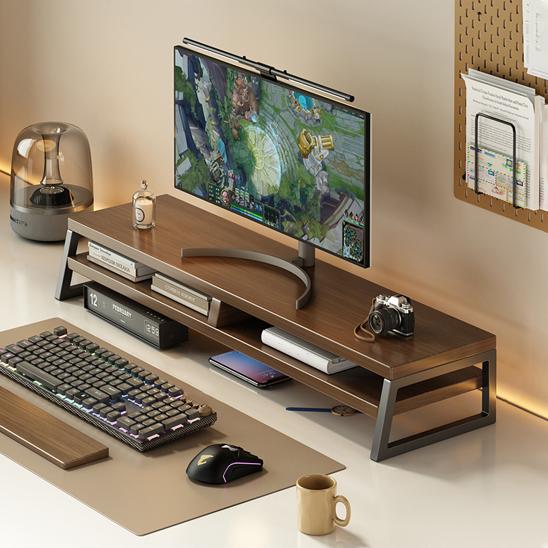 Computer Elevated Stand, Office Desk Storage Rack, Desktop Monitor Base, Laptop Stand, Elevated Shelf