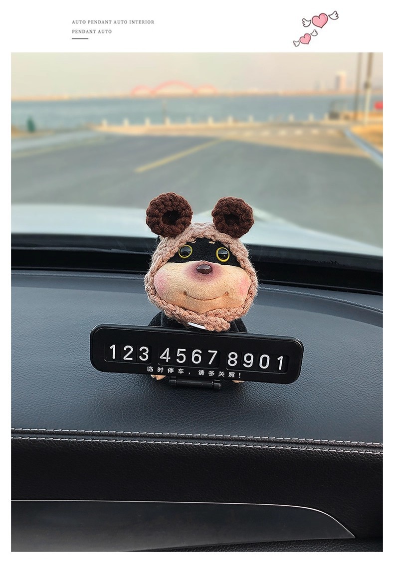 Quirky and Cute Bee and Puppy Number Plate, Car Temporary Parking Sign, High-End 2025 New Model