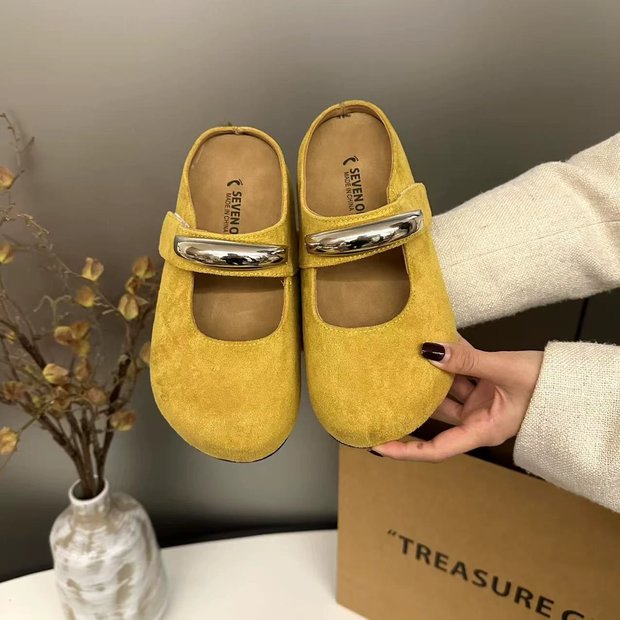 Обувь Birkenstock женские носок-носок полуподошвки летняя верхняя одежда 2025 новая плоская обувь Mary Jane с юбками и сандалиями