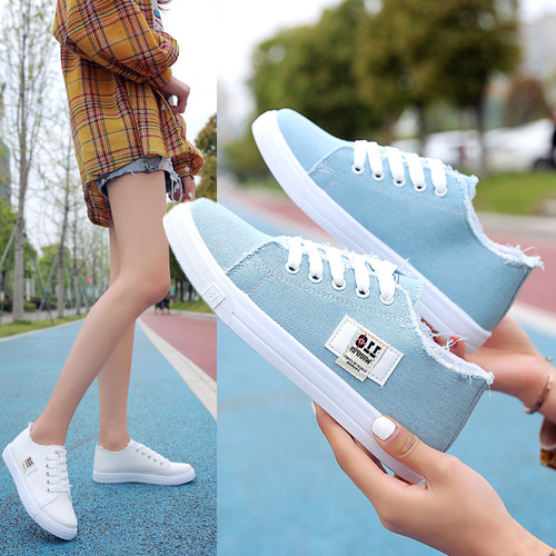 Breathable canvas shoes for women, summer white, Korean style, fashionable and versatile, student sports flat shoes