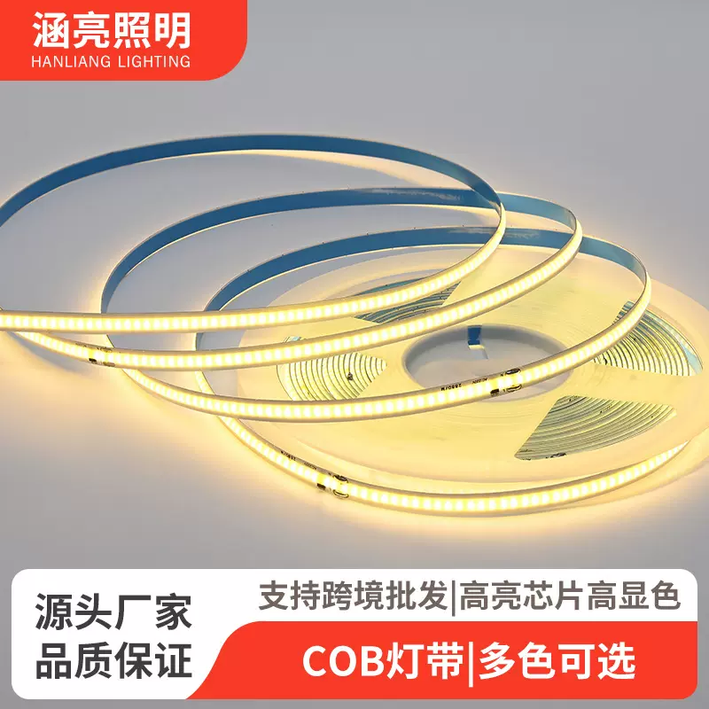 工厂跨境220V工程高压COB灯带家用灯条led高压户外线性灯高显色90
