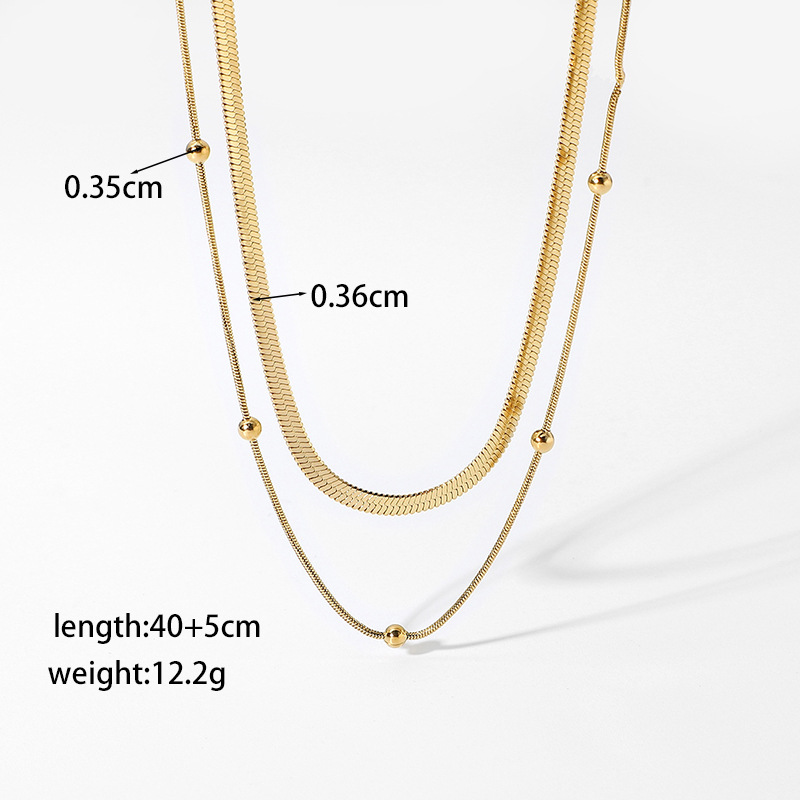 【XKN0211】칼날+볼 목걸이 골드