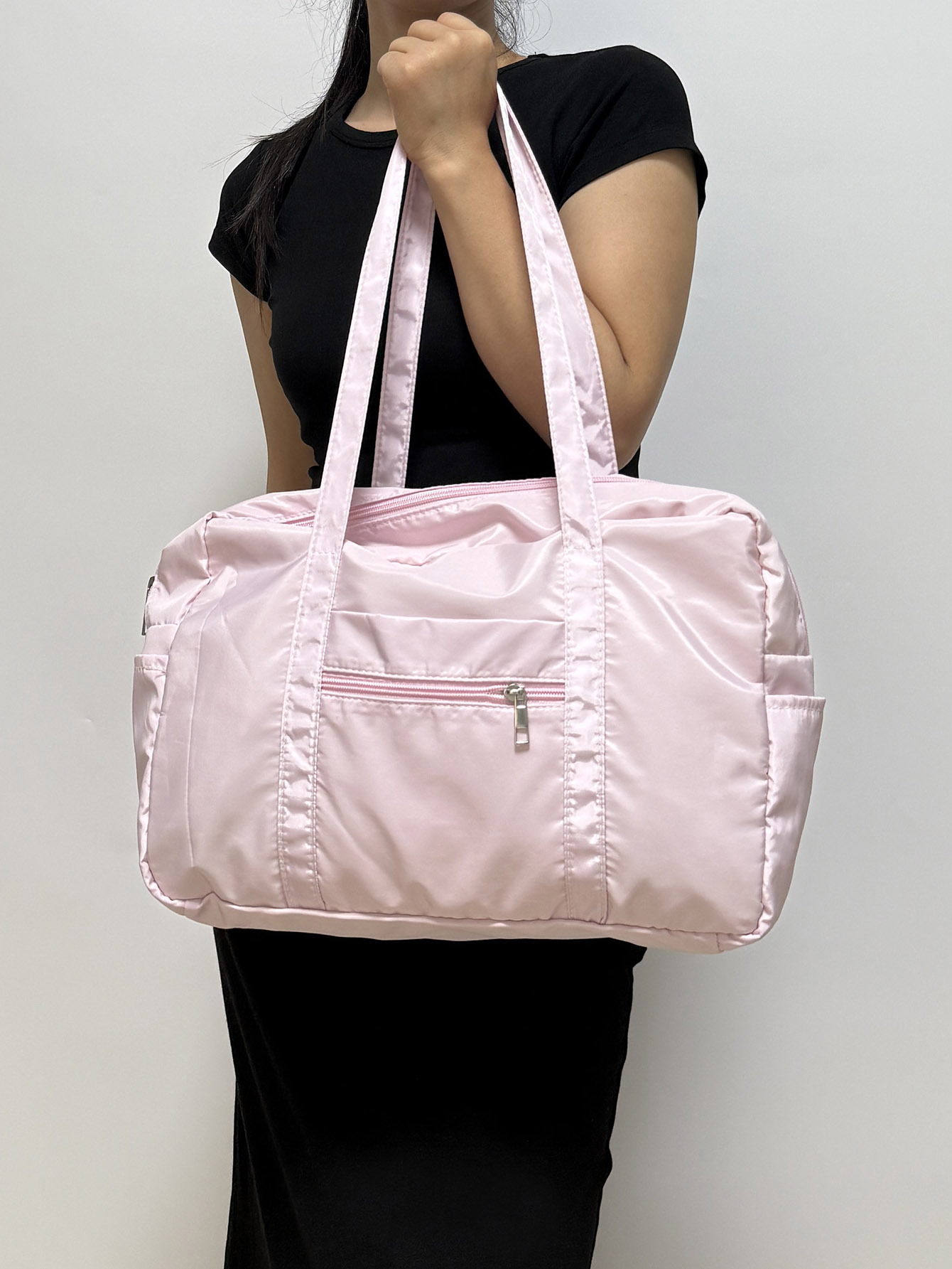 Nicho de nylon ligero de gran capacidad bolsas de ocio coreanas bolsas de gimnasio bolsas de viaje de Boston con cremallera bolsas de hombro