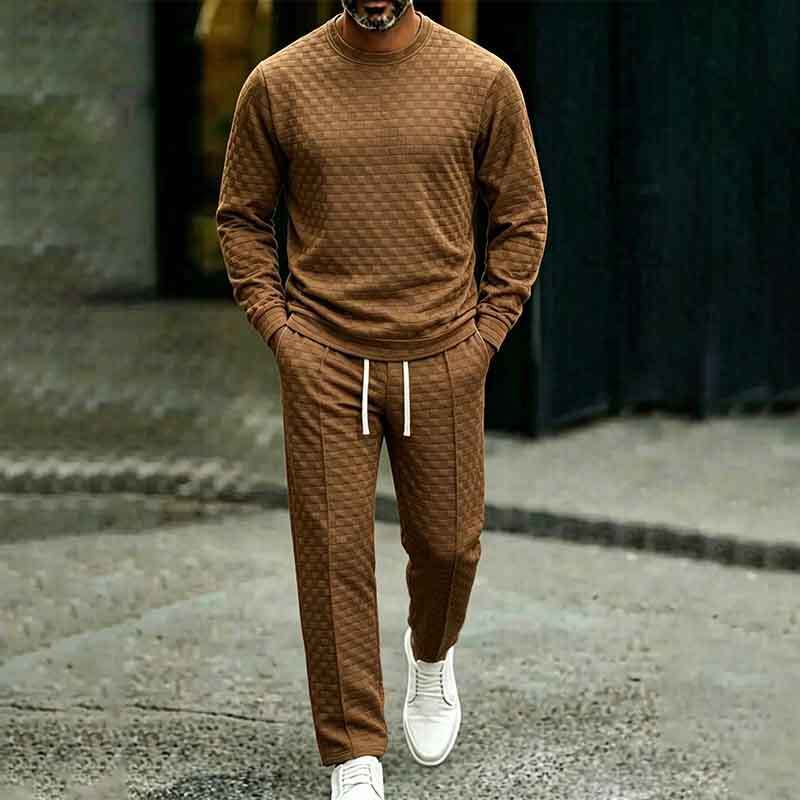 2026 Autumn Cross-Border Amazon New Men's Hoodie Tracksuit Trendy Straight Leg Sweatpants Men's American Style