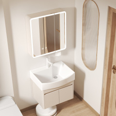 家庭用小型ハニカムアルミ合金浴室キャビネットセットベランダ洗濯池洗濯板付きトイレ洗面器