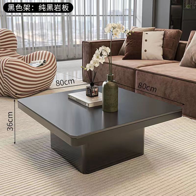 客厅家用意式高级正方形岩板轻奢小户型简约茶几客厅极简环保茶几|undefined