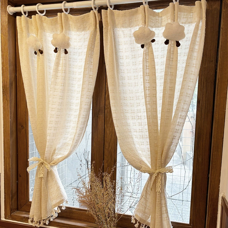 Японская марлевая занавеска для bay window, маленькая оконная короткая занавеска для спальни кухни перегородочная занавеска дверь полуприкрытие, затемнение, французский стиль