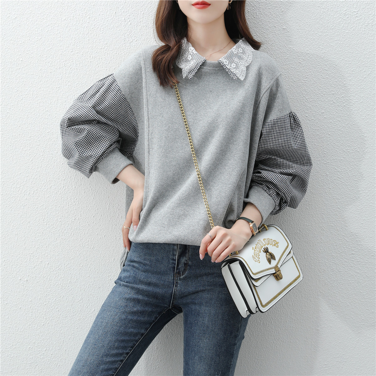 2026 Spring New Women's Sweatshirt Trendy Ins Style Loose Korean Version Spring and Autumn Thin Outerwear Top Trendy