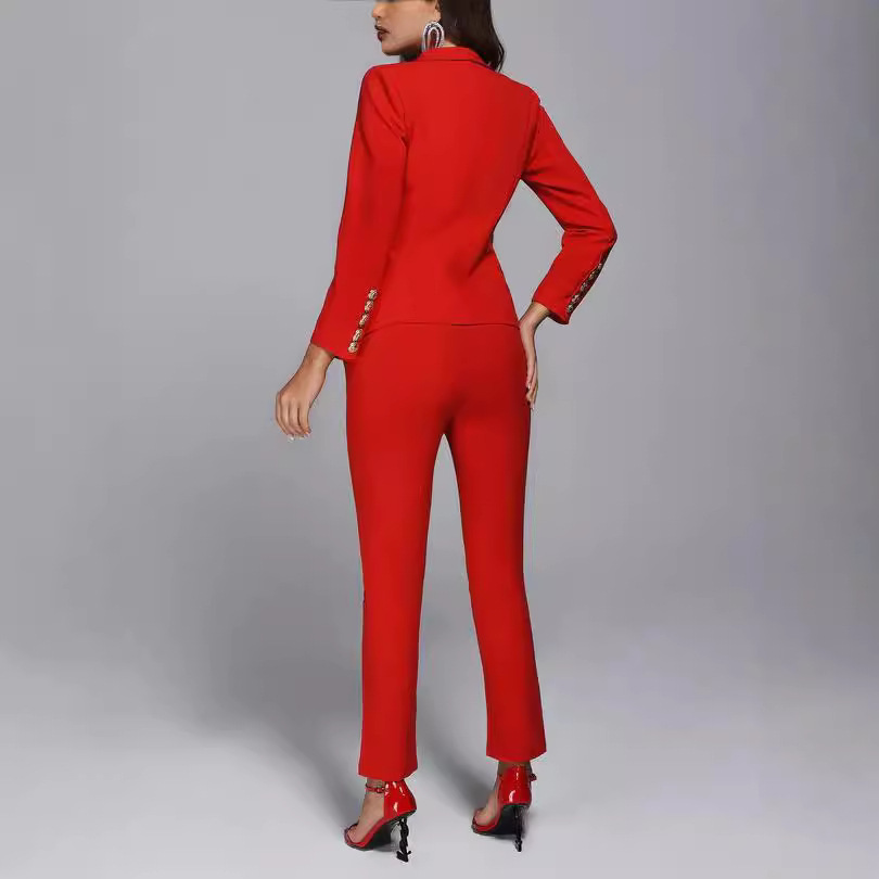 GraceChic Double-Breasted High-End Casual Slim Fit Suit Pants Export Women's Factory Direct Wholesale Hot-Selling Fashion European_voghion.com