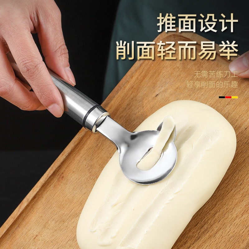 Cuchillo de fideos para el hogar de acero inoxidable de pelo recto de fábrica, herramienta de fideos profesional, artefacto de fideos hechos a mano para cocina