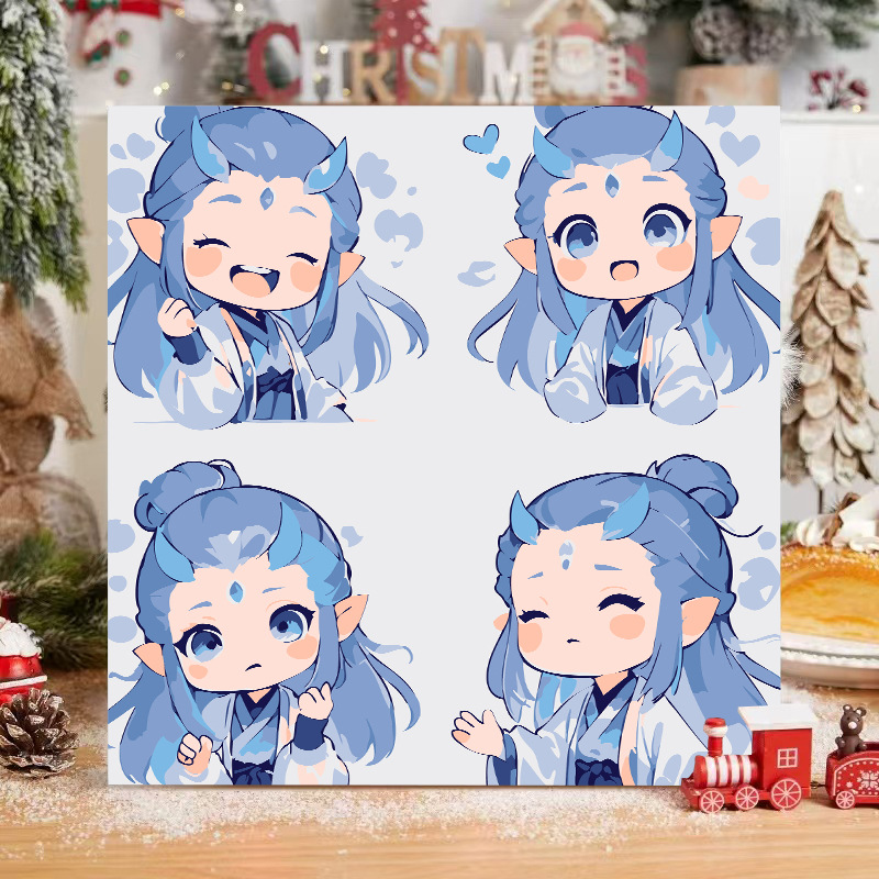 El niño prodigio de Nezha Naohai Diy pintura al óleo digital para colorear a mano Anime Ao Bing Nezha pintura al óleo pintura decorativa