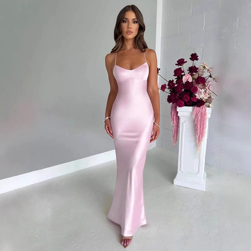 Платье, элегантная длинная юбка, (торговля через границу), Aliexpress, утягивающий эффект, slim fit, срез "рыбий хвост", яркий яркий стиль