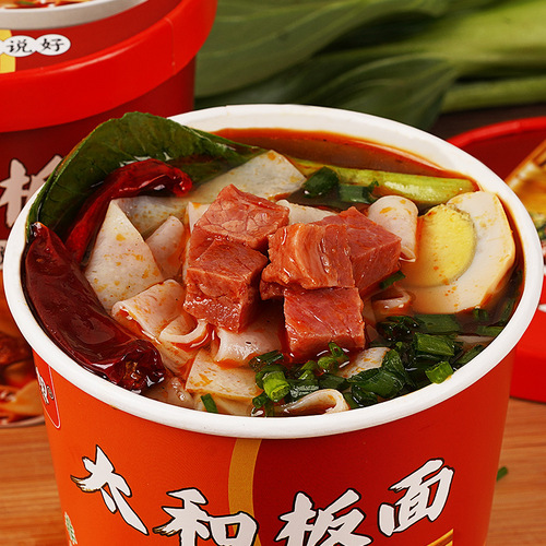 Taihe Ban Mian Anhui Pan Mian authentic beef spicy instant instant noodles barreled non-fried wide noodles whole box wholesale