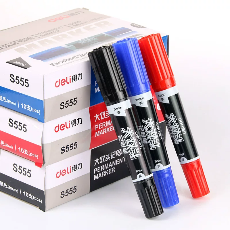 Full free shipping S555 Double Double header Pen Waterproof Logistics Large Head Rough Head Hook Wiring Pen Lar Marking