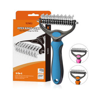 Source factory direct cross-border foreign trade for explosions double-tooth small batch custom dog cat pet open comb