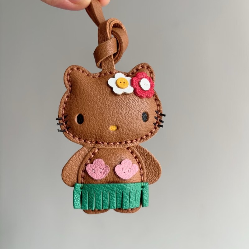 进口法羊真皮hellokitty包包挂件可爱高级感哈喽kt猫书包背包挂饰|undefined