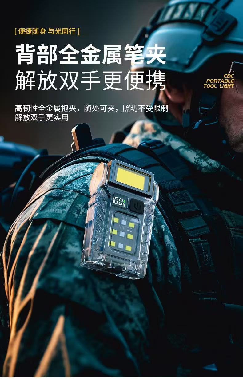 Cross-Border Led Work Light Cap Clip Light Flashlight Magnetic Multi-Function Auto Repair Light Work Light Cob Electric Display Portable