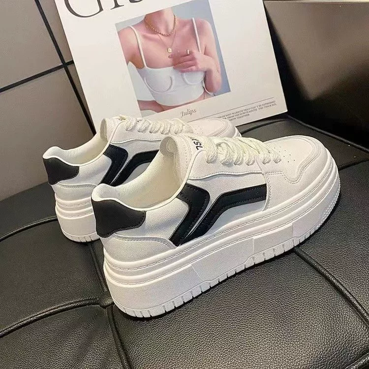 2023 осенние новые студенческие туфли с низким верхом женские кожаные спортивные туфли легкие толстые подошвы повседневные маленькие белые туфли женские
