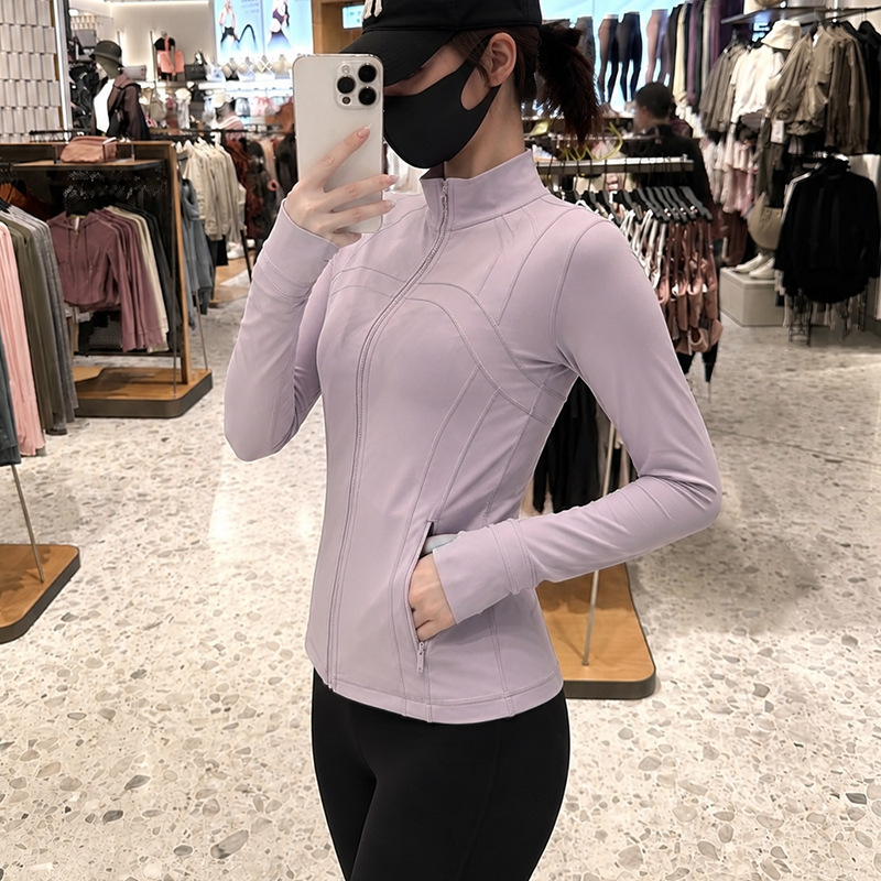 Shenzhen Nanyou High-End Women's Clothing Source Factory Lulu-Style Yoga Jacket Slim-Fit Sports Top
