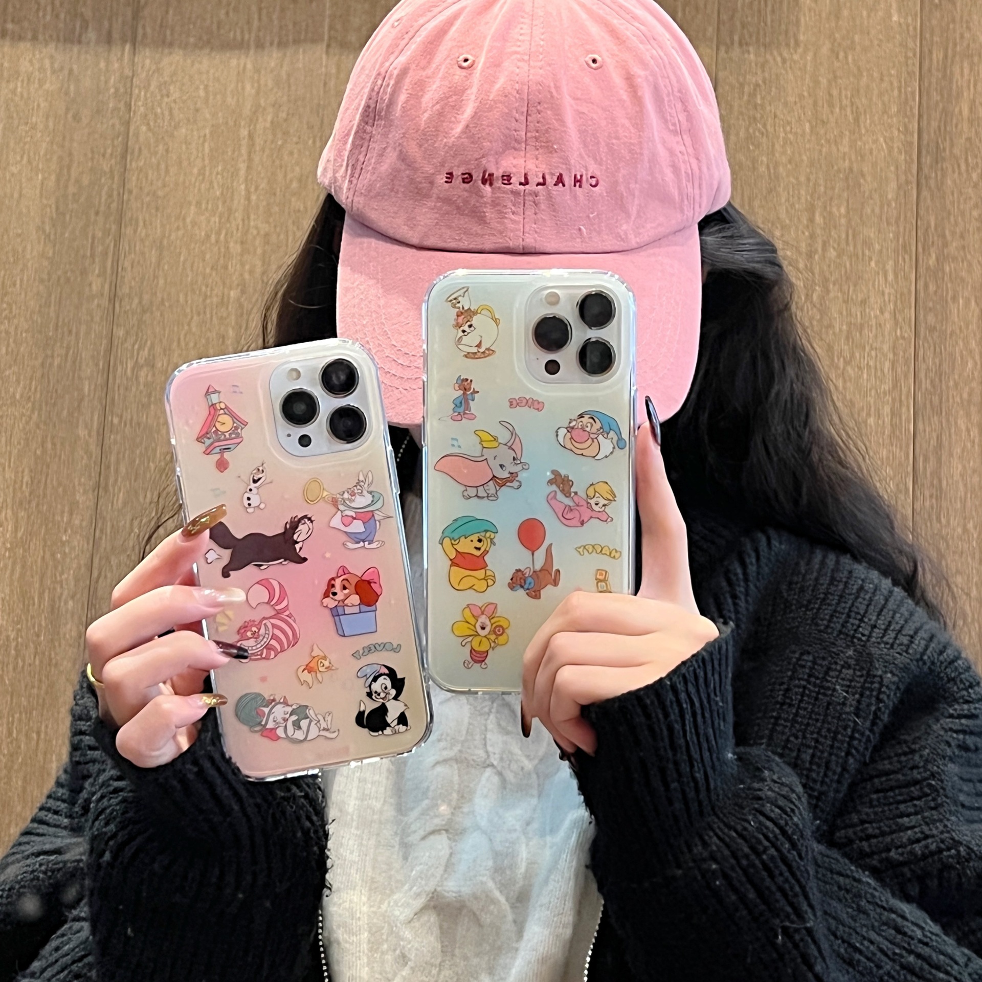 Blooming animal de dibujos animados iPhone14 lente brillo 15PROMAX teléfono caso 12 para Apple 13 pareja 15