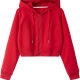 Women's Sweatshirt Cropped Top Zip Hoodie Long Sleeve Sweatshirt