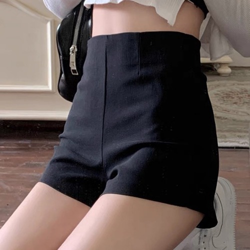 Black base shorts for summer women's outerwear, anti-scandal safety shorts, invisible shorts, spicy girls, high-waisted A-line shorts, small figures