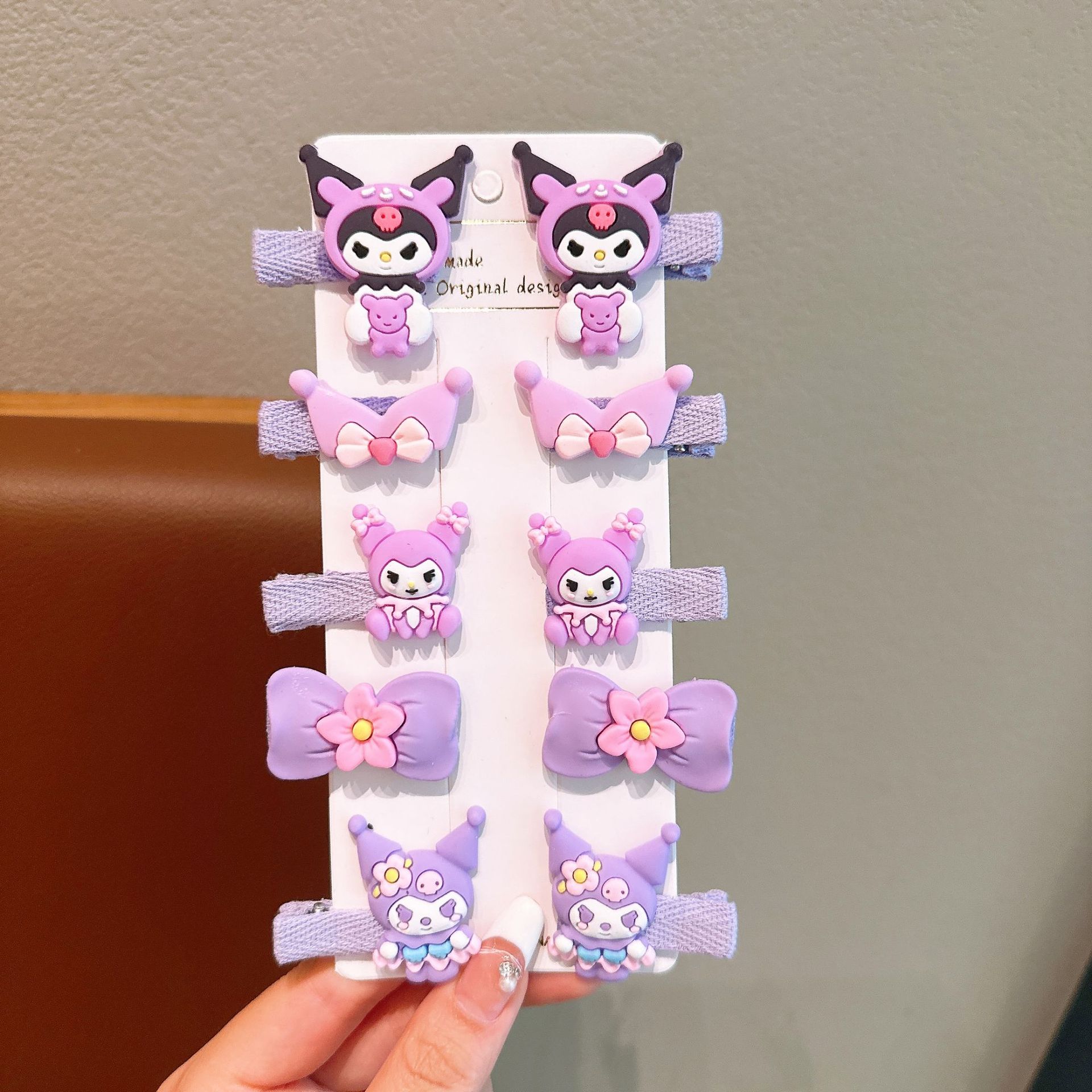 Tombro de bebé femenino Dibujos animados tela todo incluido horquilla para niños 2024 nuevo conjunto de horquillas de gaviota Sanli accesorios para el cabello