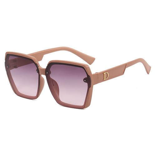 D Family Square Sunglasses Stylish Wholesale for Street Stands Sweet Women's Aviator Sunglasses 22 New Ins Big Face Glasses