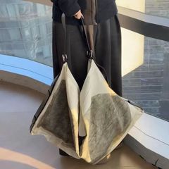 ins网红同款休闲冷淡风印花帆布单肩大包托特包大容量女包包新款