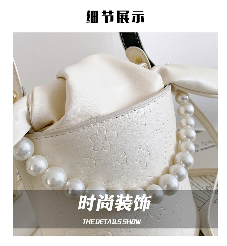 Fashion Solid Color Pearl Chain Shoulder Messenger Portable Bag display picture 22