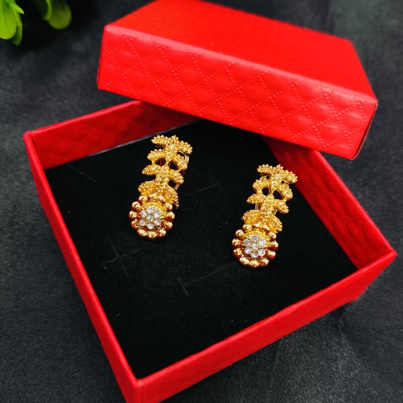 European and American Dubai Middle East Exaggerated Fashion Exquisite High-End Cross-Border Hot-Selling Earring Box Wholesale Ladies Bridal Wear