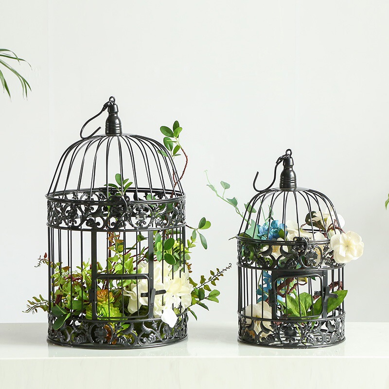 Iron Ornaments Black Props Decoration Birdcage Birdcage Window Wedding Birdcage Wedding Photography Birdcage European Style