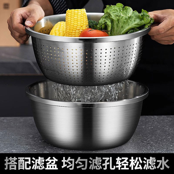304 stainless steel basin thickened round household soup basin egg…