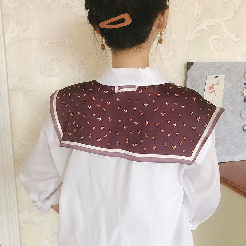 2025 nuevo bufandas de seda hexagonal bufandas de hombro alta sensación de moda de diseño minimalista de seda simulada bufandas temperamento universal