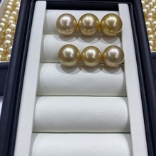 热卖 天然 南洋金珠裸珠 正圆 浓金 强光 几乎无暇 厂家批发 诸暨