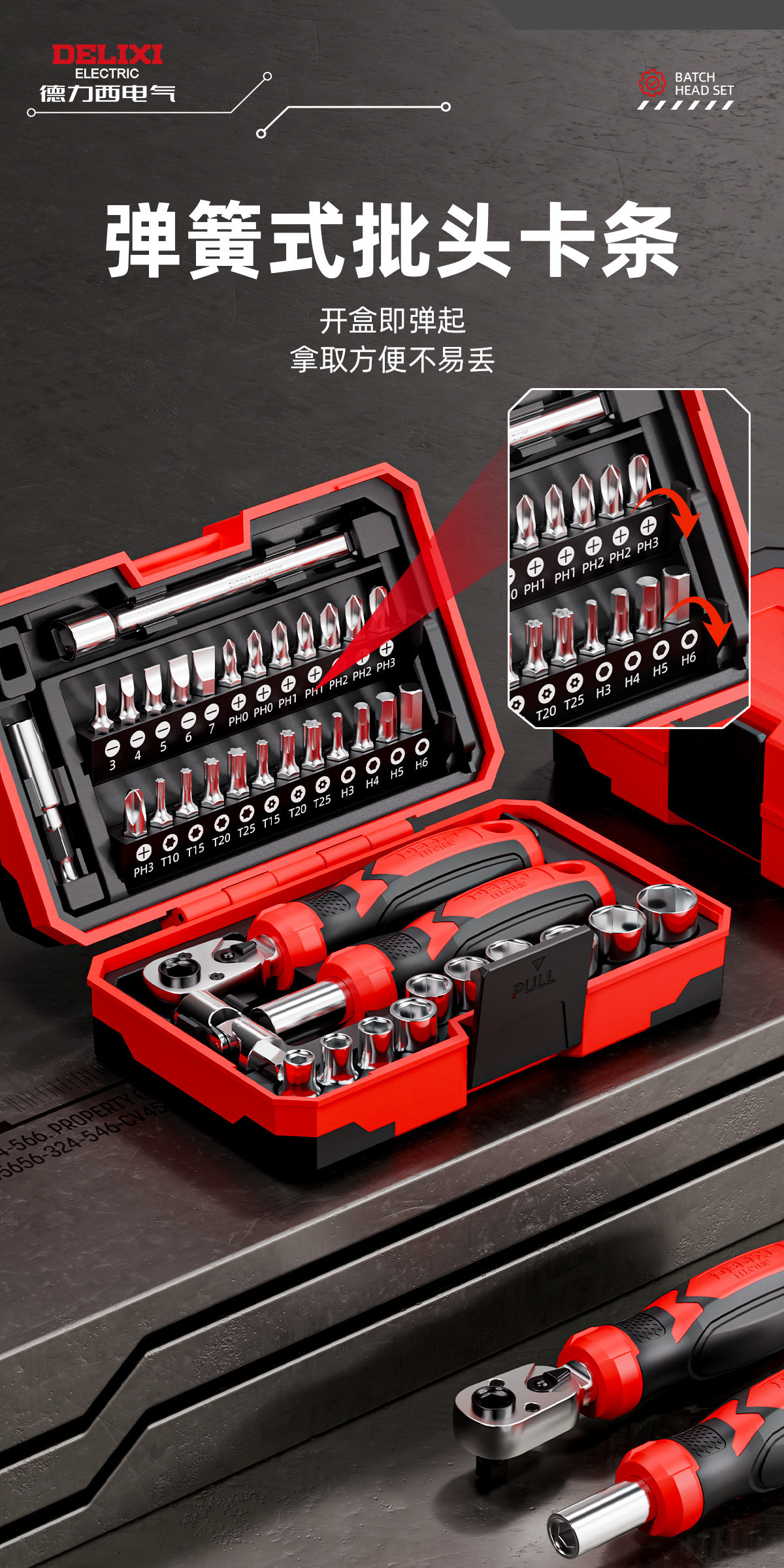 Delixi Screw Set Motorcycle Screwdriver Tool Set Ratchet Wrench Rider's On-Board Wrench Tool Box