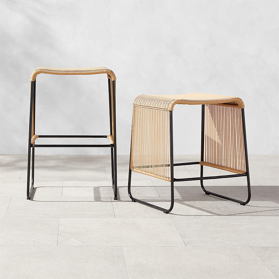 Estilo nórdico Silla de Bar de ratán taburete comercial bar medio antiguo hogar Silla de mesa de isla B & B red Silla de ratán rojo