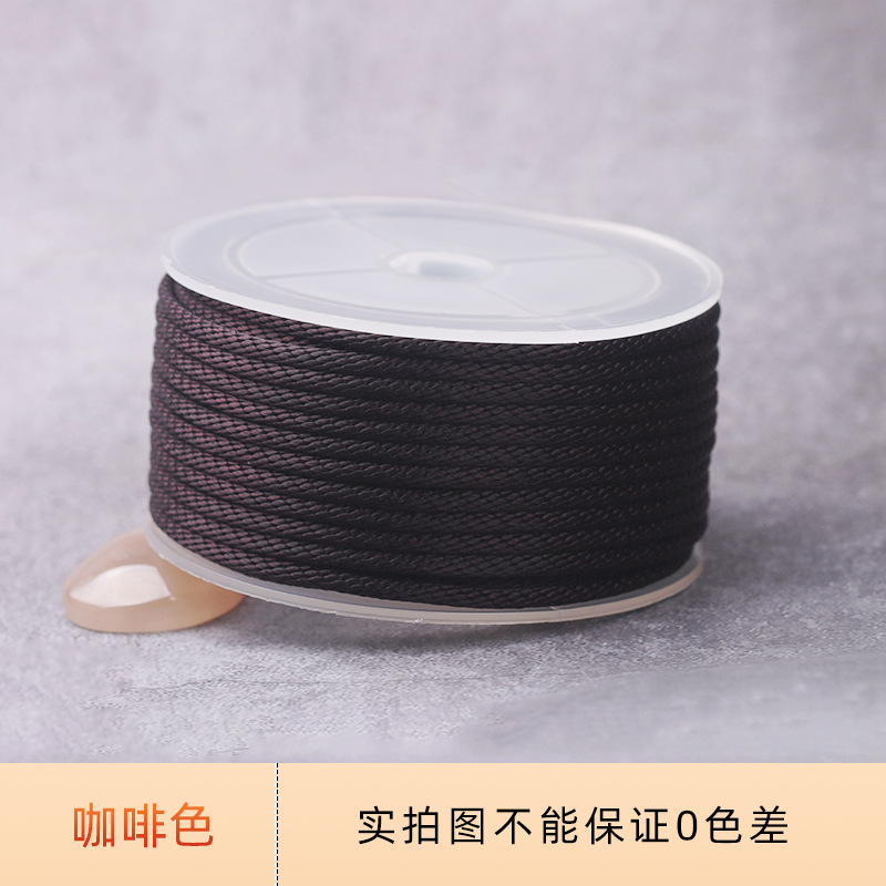 Cordón de maíz de 3mm tejido a mano pulsera collar colgante cordón de joyería grueso oro corda de brazalete resistente al por mayor