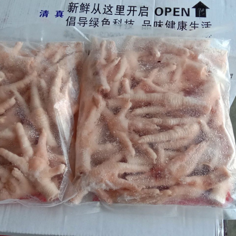 鸡爪冷冻批发新鲜鸡凤爪整箱18斤一箱10包卤菜店泡椒凤爪柠檬跨境