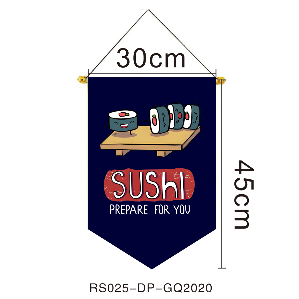 Transfronterizo nuevo estilo japonés colgar bandera de tela Oxford colgar 30 * 45cm Izuo tienda de materiales y bandera de decoración de viento