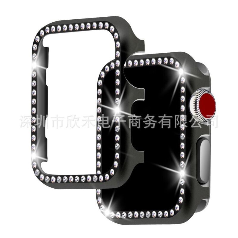 Suitable for Apple Watch Series 5/4/3/2/1, Aluminum Alloy Diamond-Encrusted Metal Frame Protective Case Suitable for Apple Watch Series 5/4/3/2/1, Aluminum Alloy Diamond-Encrusted Metal Frame Protective Case