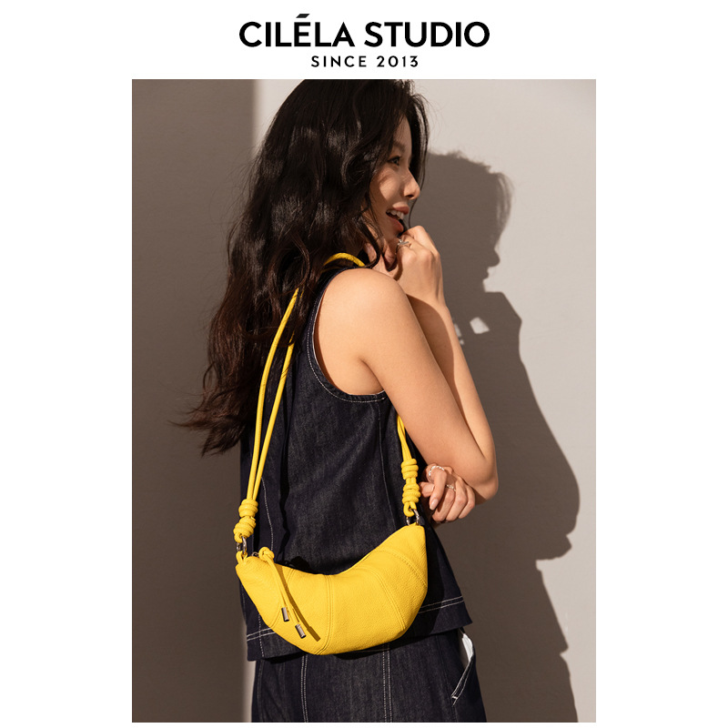 Niche Design Croissant Bag, Half-Moon Saddle Bag, Genuine Leather Shoulder & Crossbody Bag For Women, Summer Small Bag - Thumbnail 3