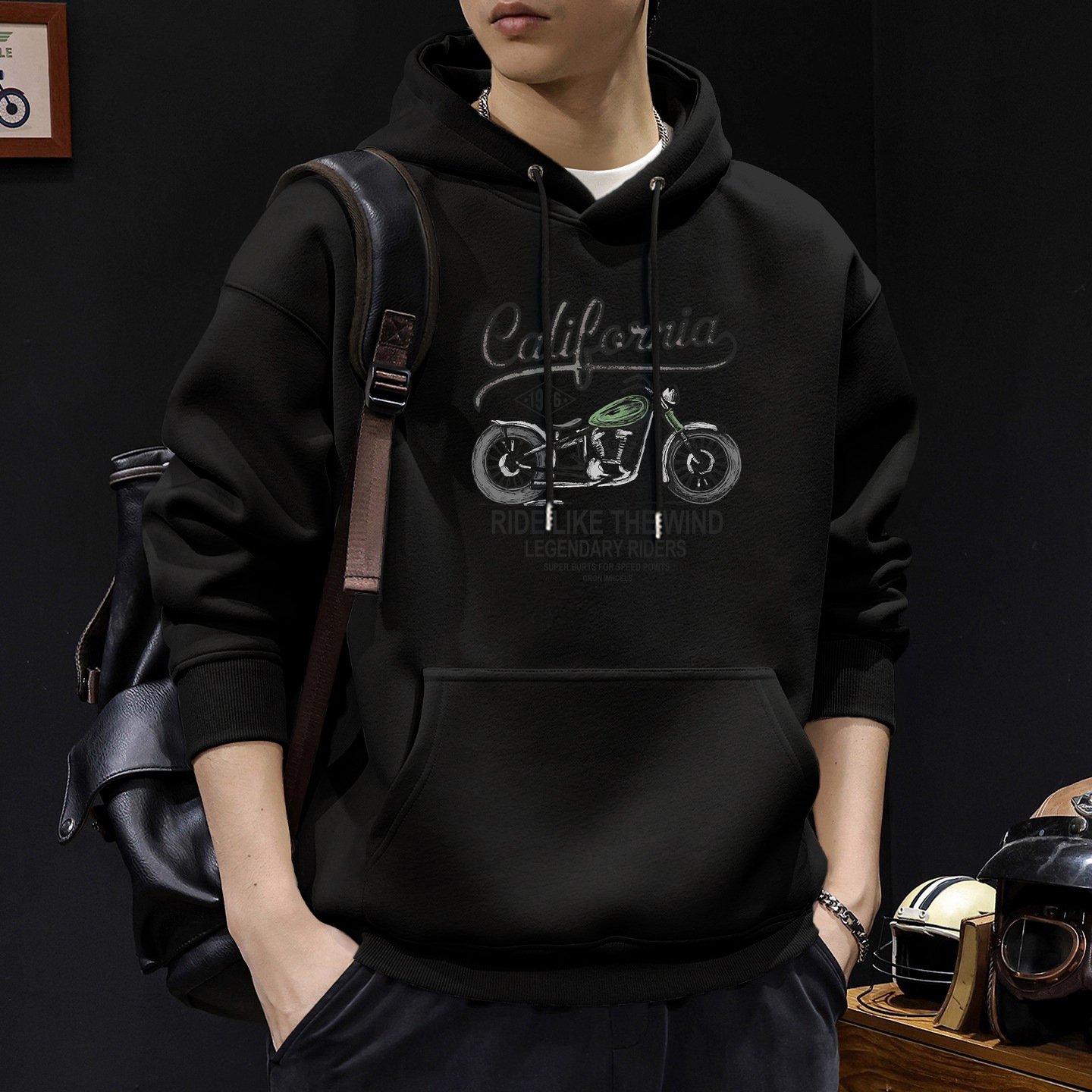 Japón suelto encapuchado otoño y invierno chaqueta de hombre nuevo chaqueta de letras retro hombre chaqueta de marca de moda pesada
