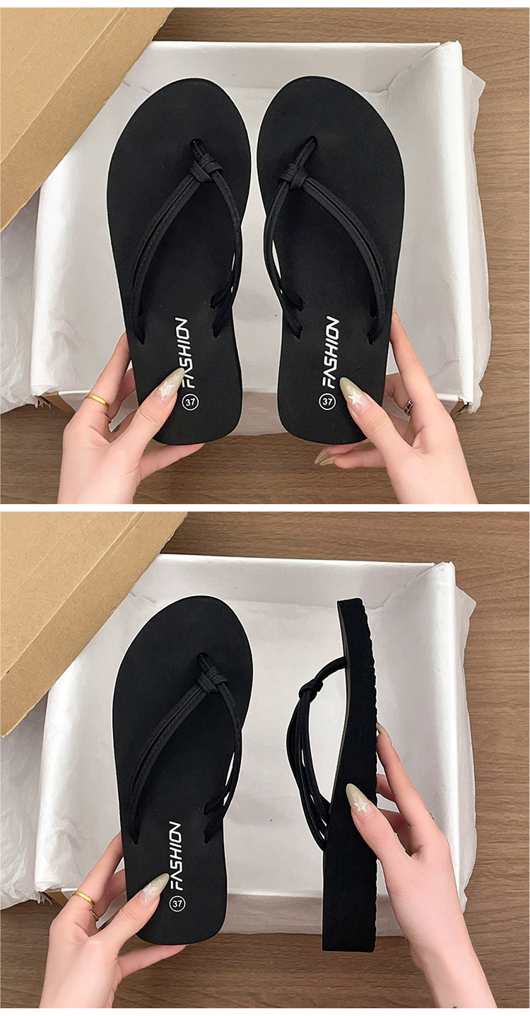 Minimalistische wedge teenslippers voor dames met antislipzool voor strand_voghion.com