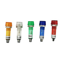 PL-101口径10mm指示灯 带电线圆形氖泡LED指示灯红绿黄12V24V220V