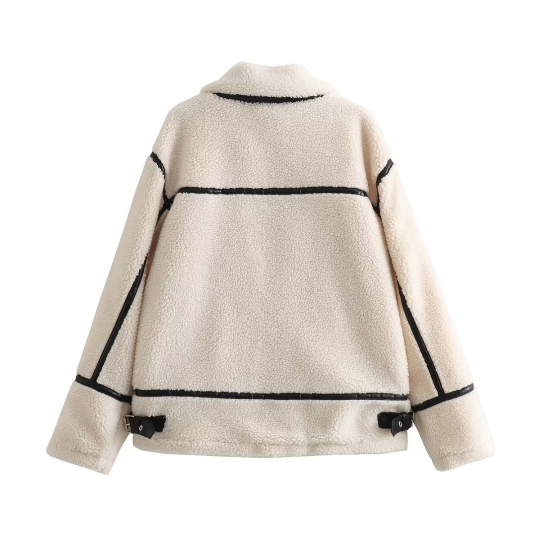 Damenbekleidung Herbst und Winter neuer Stil Pelz Lammfell Effekt Jacken_voghion.com