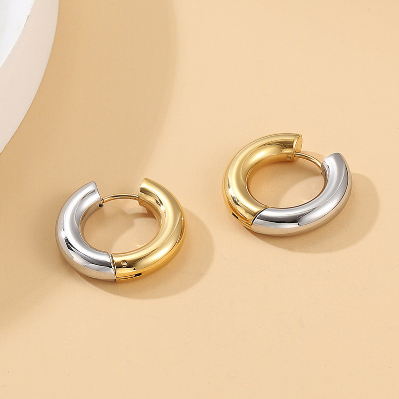 Titanium Steel Ear Needle Material Earrings Classification 1 Piece Simple Style Classic Style Geometric Plating Titanium Steel Earrings
